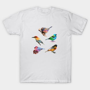 Lovely Birds Low Poly T-Shirt